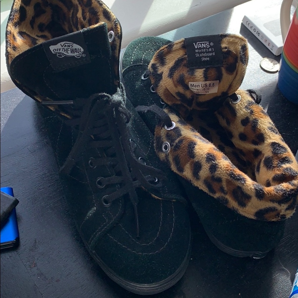 MENS-UNISEX VANS / BLACK ANIMAL PRINT / GREAT DEAL
